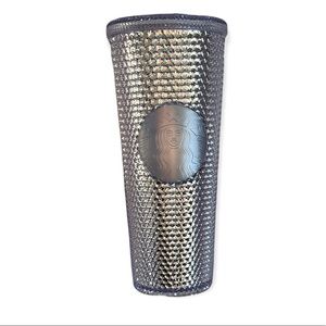 New! Venti Silver Studded Starbucks Tumbler with Straw
